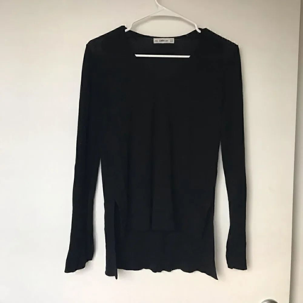 Zara Black Longsleeve V neck #5